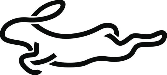 Simple Line Art of Rabbit Running