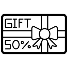 Gift Card line icon,linear,outline,graphic,illustration