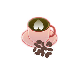 cup of coffee, vector illustration.