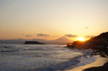 稲村ヶ崎の夕陽