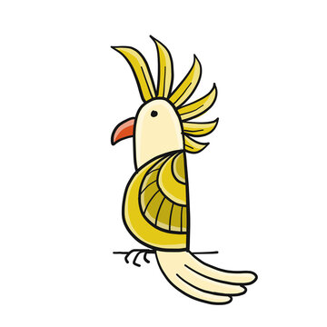 recommend clip art: Cockatoo parrot isolated on white. Icon for your design