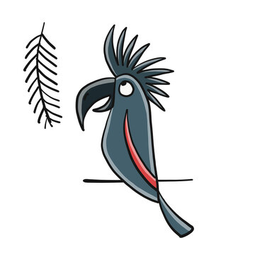 recommend clip art: Black Cockatoo parrot isolated on white. Icon for your design