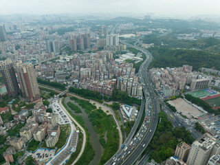 Naklejka na ściany i meble Aerial view of landscape in shenzhen, China
