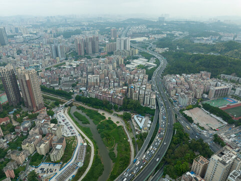Aerial view of landscape in shenzhen, China © lzf