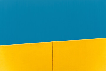 Blue and yellow minimal wall