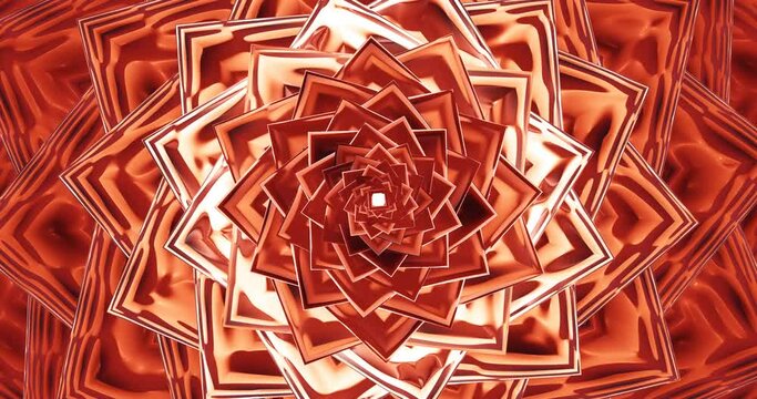 3d render with geometric red flower