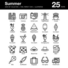 Summer set of icons