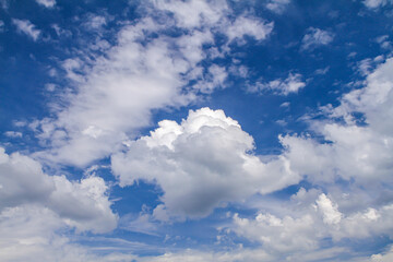 Naklejka na ściany i meble Beautiful blue sky and clouds natural background