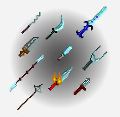 pixel swords. weapons for rpg games. nft weapons