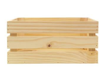 Wooden box isolated on white background	