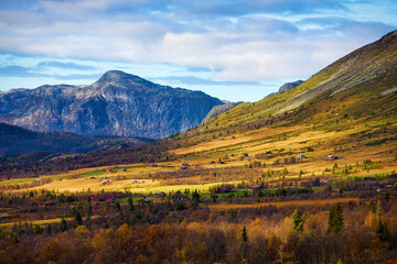 Mountainous Landscape at Lykkja, Hemsedal, Norway