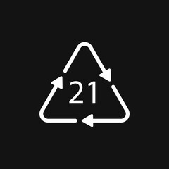 Paper recycling symbol PAP 21 other mixed paper. Vector illustration