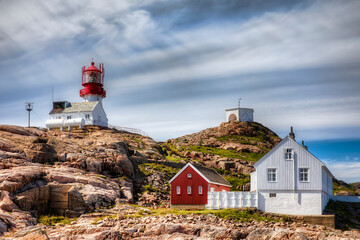 Lighthouse at Lindesnes, the Southernmost Point of the Norwegian Mainland