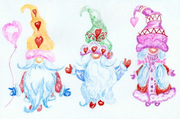 Valentine gnomes art