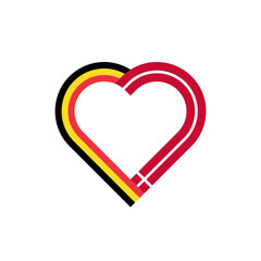 unity concept. heart ribbon icon of belgium and denmark flags. vector illustration isolated on white background	