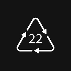 Paper recycling symbol PAP 22. Vector illustration.