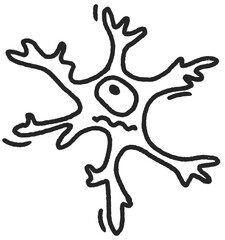 Neuron hand drawn sketch vector doodle illustration Isolated on white background line art 