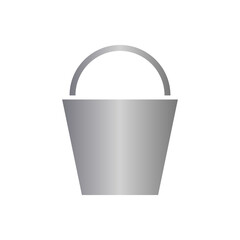 Bucket icon with metal gradient