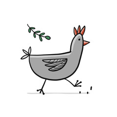 Funny Chicken character isolated on white. Icon for your design