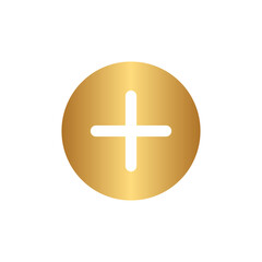 Obraz premium Add icon with gold gradient