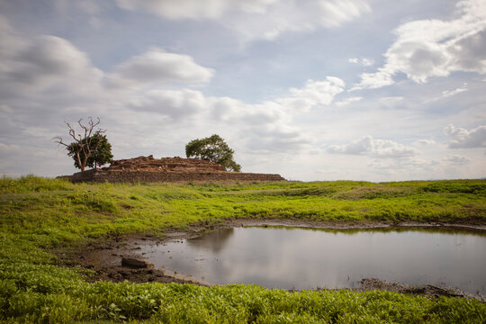 The Parakrama reservoir in Sri Lanka photographed during the drought season.
