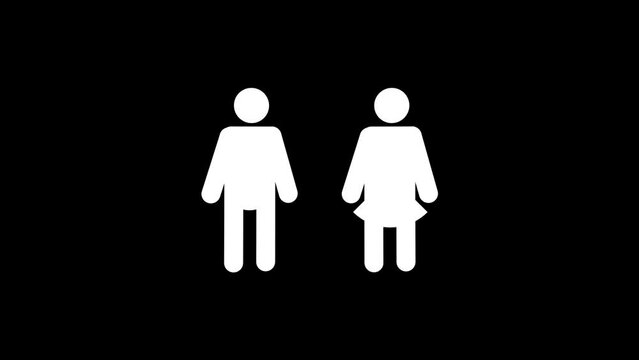 White picture of man and woman on a black background. married couple. Distortion liquid style transition icon for your project. 4K video animation for motion graphics and compositing.