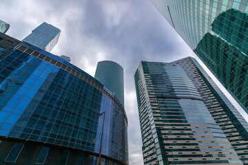 Naklejka premium Skyscrapers in the Moscow City area in Moscow