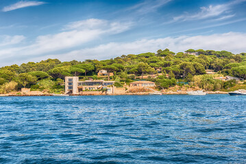 Fototapeta premium View of the coastline near Saint-Tropez, Cote d'Azur, France