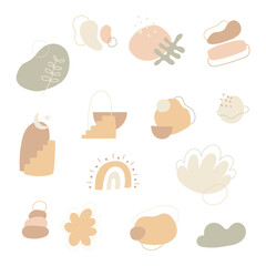 Set of abstract shape. Organic shapes. Vector set of abstract hand drawn elements. 