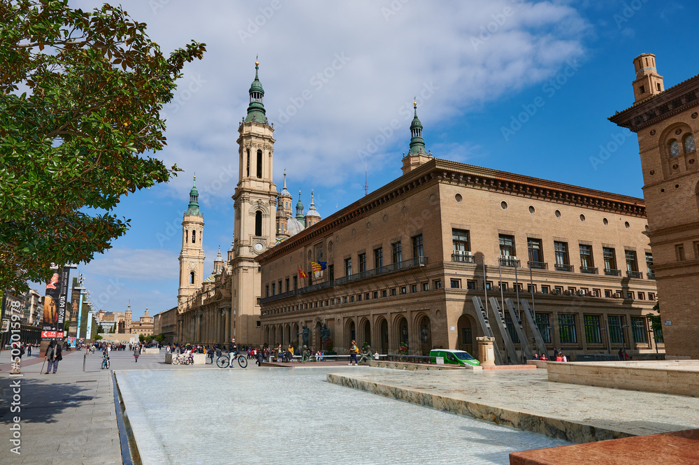 Wall mural view of the basilica our lady of pilar