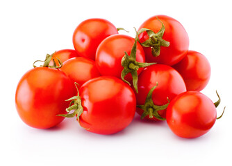 Ripe red tomatoes isolated on white background