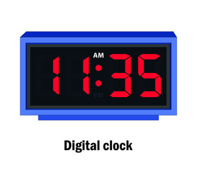 Digital clock time. 11-35-A.M vector