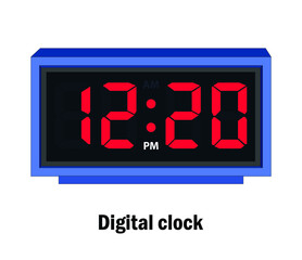 Digital clock time. 12-20-P.M vector