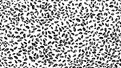 Black sesame, cumin seeds. Vector seamless pattern