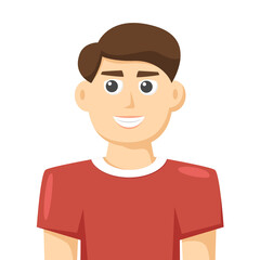 Colorful simple flat vector of young man wears t shirt, sports man, people concept vector illustration.