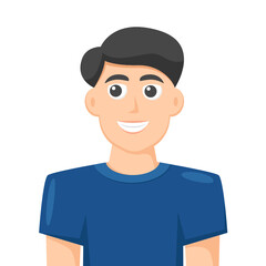 Colorful simple flat vector of young man wears t shirt, sports man, people concept vector illustration.