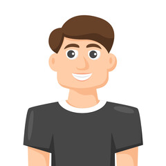 Colorful simple flat vector of young man wears t shirt, sports man, people concept vector illustration.
