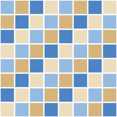 Pattern rectangles seamless. Blue color mix with Beige and Brown. Background for graphic design, fabric, textile, fashion. Color trend spring, summer 2023.