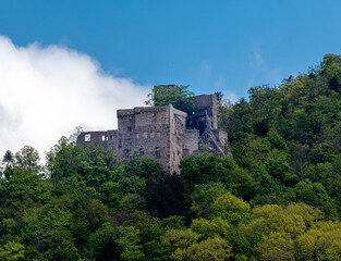 Fototapeta na wymiar Castle hohenbaden old ruin. Baden Baden, Baden Wuerttemberg, Germany