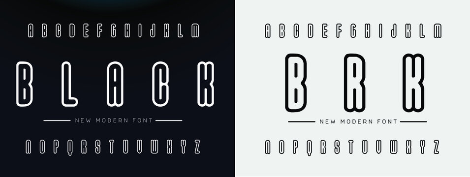 BLACK Sports Minimal Tech Font Letter Set. Luxury Vector Typeface For Company.Modern Gaming Fonts Logo Design.