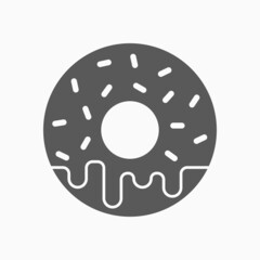 donut icon, doughnut vector, dessert illustration