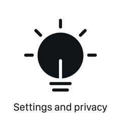 Settings and privacy icon isolated on white background. Lightbulb symbol modern, simple, vector, icon for website design, mobile app, ui. Vector Illustration