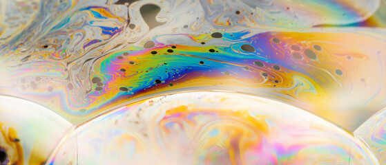 Abstract background soap bubbles macro.