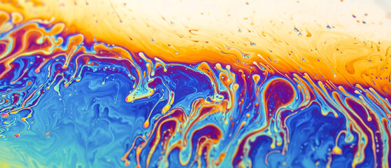 Soap bubble Dispersion of light. Macro photo of a soap bubble. Psychedelic patterns
