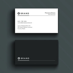 Professional Minimal Black and White Business Card Template premium vector