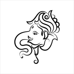 Ganesha The Lord Of Wisdom Calligraphic Style M_2204003