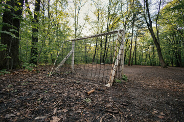 football gate in the forest