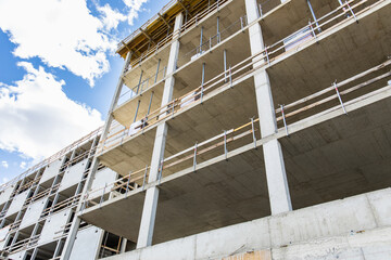 Apartment building under construction with several elevations in Graz, Austria