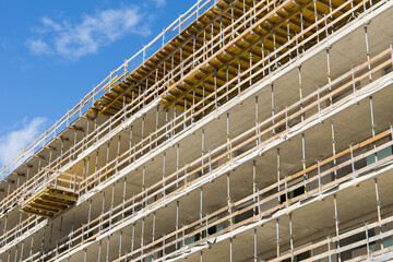 Apartment building under construction with several elevations in Graz, Austria