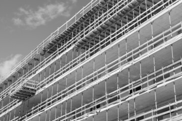 Apartment building under construction with several elevations in Graz, Austria